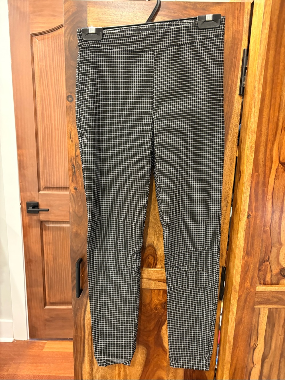 RW&CO. Black and White Checked Pull-On Slim Pants